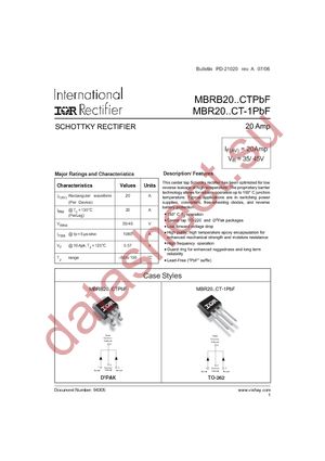 MBR2035CT-1PBF datasheet  